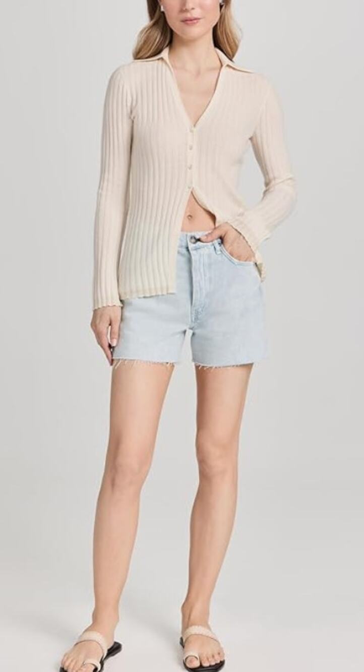 RAG & BONE WOMENS 31 VINTAGE CUT OFF HIGH-RISE MIDI JEAN SHORT KELSEY BLUE NEW